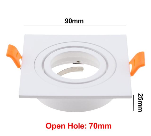 Hot Sale Aluminum GU10 MR16 Downlight Holder Black Silver White GU10 Fixture Frame Square MR16 Spot Light Bracket