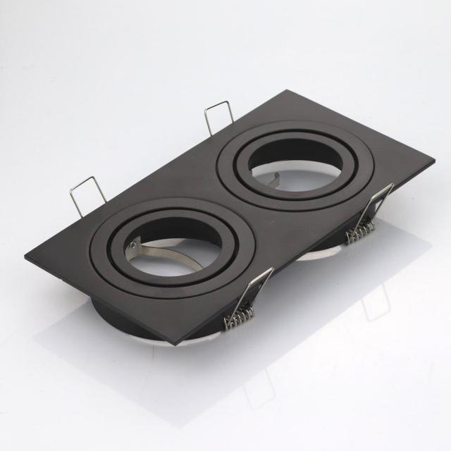 Aluminum GU10 MR16 Downlight Holder Black Silver White GU10 Fixture Frame Square MR16 Spot Light Bracket