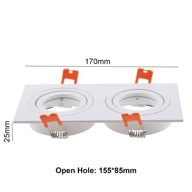 Hot Sale Aluminum GU10 MR16 Downlight Holder Black Silver White GU10 Fixture Frame Square MR16 Spot Light Bracket