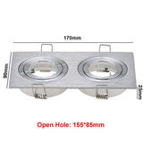 Aluminum GU10 MR16 Downlight Holder Black Silver White GU10 Fixture Frame Square MR16 Spot Light Bracket