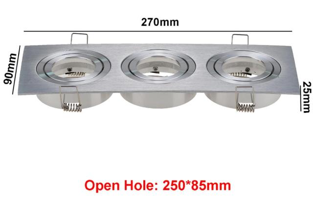 Hot Sale Aluminum GU10 MR16 Downlight Holder Black Silver White GU10 Fixture Frame Square MR16 Spot Light Bracket