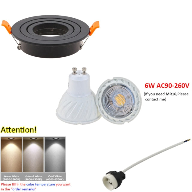 Hot Sale Aluminum GU10 MR16 Downlight Holder Black Silver White GU10 Fixture Frame Square MR16 Spot Light Bracket