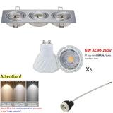 Aluminum GU10 MR16 Downlight Holder Black Silver White GU10 Fixture Frame Square MR16 Spot Light Bracket