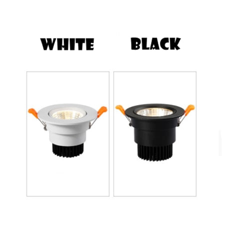 ACETIDE Recessed Dimmable LED Ceiling Light Lamp 3W/ 5W/ 7W/ 9W /12W/ 15W Round COB Spotlight LED Downlights AC85-265V