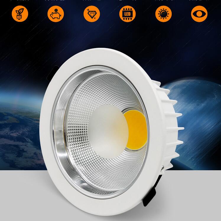 Dimmable LED Downlights 20W 30W 40W 50W 60W COB LED Recessed Ceiling Lamp Warm Cool White LED Spot Light