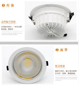 Dimmable LED Downlights 20W 30W 40W 50W 60W COB LED Recessed Ceiling Lamp Warm Cool White LED Spot Light