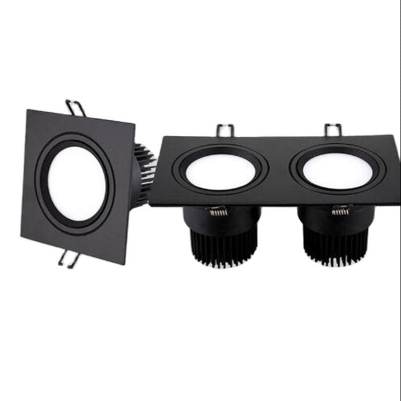 Recessed Double LED Dimmable Downlight COB 7w 9w 12W 24W Spot light decoration Ceiling Lamp AC 110V 220V