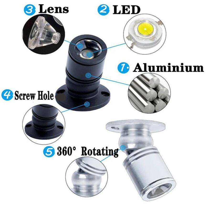 Mini led cabinet spot light AC110V 220V 1W 3W White or warm white led closet downlight RoHS CE