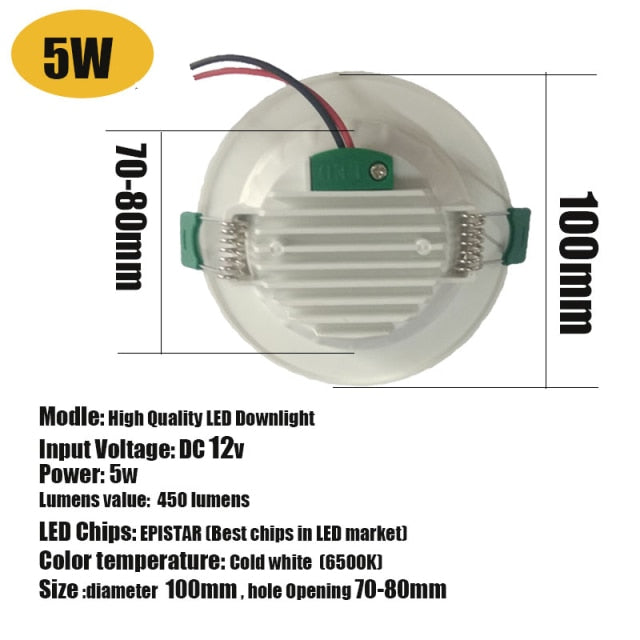 LED Ceiling Lights For Room 18W 15W 12W DC12V Downlights Ceiling Spots LED Fixture Ceiling lamps For Indoor living Room Lighting