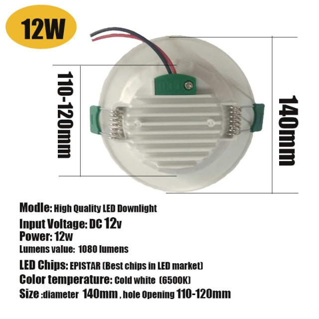 LED Ceiling Lights For Room 18W 15W 12W DC12V Downlights Ceiling Spots LED Fixture Ceiling lamps For Indoor living Room Lighting