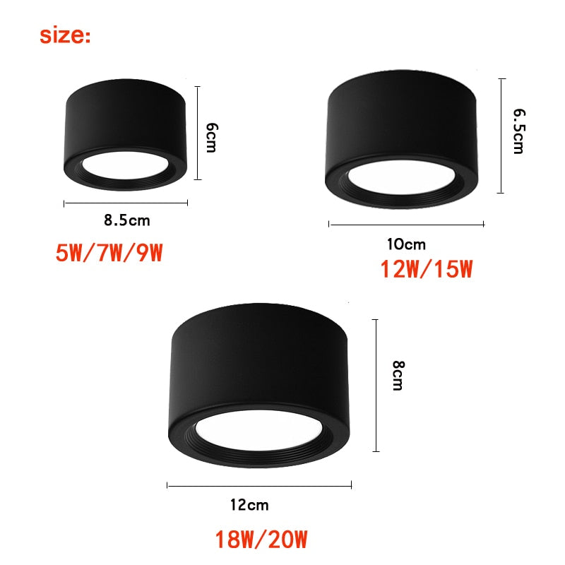 LED Downlight Surface Mounted Ceiling light No opening 5W 7W 9W 12W 15W modern Led ceiling light spotlight interior Lighting lamps