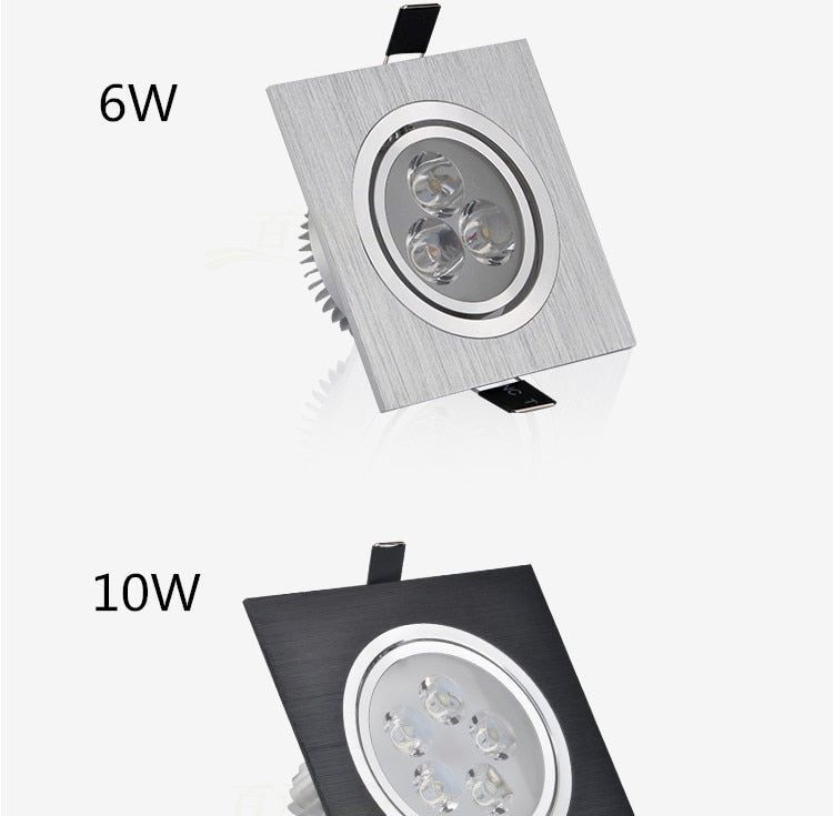 Dimmable Square led downlight 6w 10w 14w 12V 220V recessed cabinet bulb square spotlight ceiling led driver for home decoration