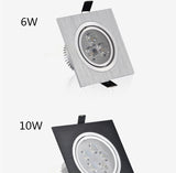 Dimmable Square led downlight 6w 10w 14w 12V 220V recessed cabinet bulb square spotlight ceiling led driver for home decoration