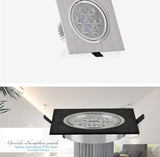 Dimmable Square led downlight 6w 10w 14w 12V 220V recessed cabinet bulb square spotlight ceiling led driver for home decoration