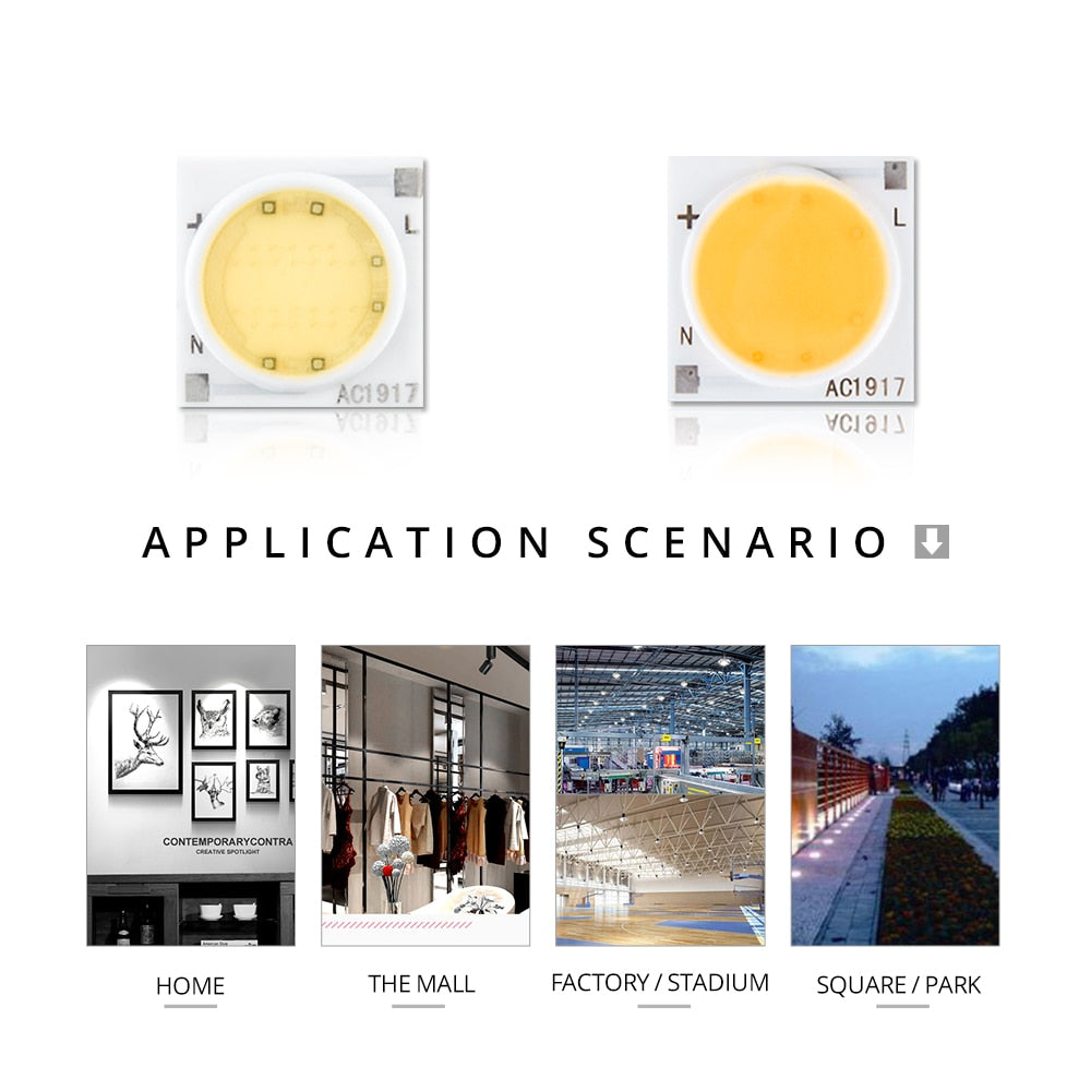 Samrt IC Ceramics LED Chip Lamp 3W 5W 7W 9W 12W 15W 20W 30W 220V COB LED Matrix Diode Array Floodlight Spotlight Downlight Bulb