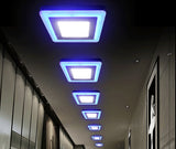 Double Color LED Panel Light Recessed Round/Square Dimmable Downlights 6W 9W 16W White+Blue/RGB Ceiling Spot Lighting AC85-265V