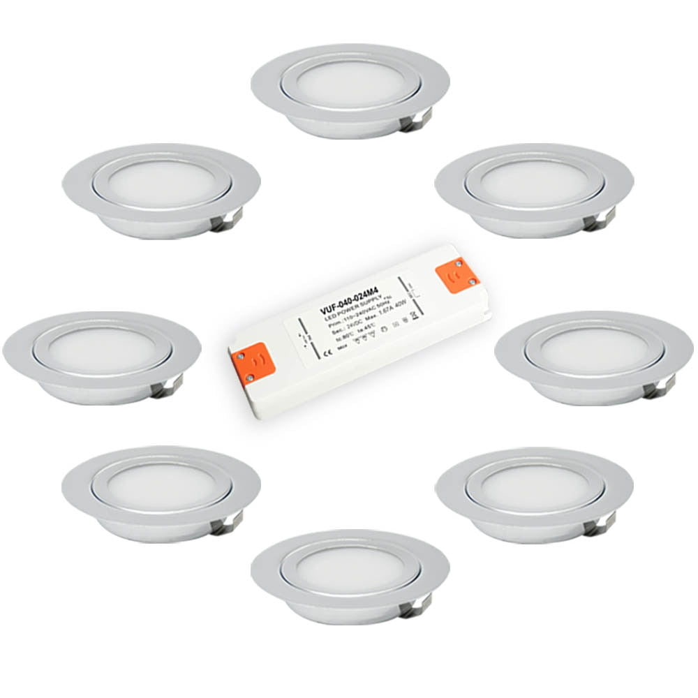 Slim Driver Adapter + 3W 5W 7W 12V 14mm Slim Mini Spotlight + RF Remote Dimmable Controller IP65 LED Downlight Cabinet Bulb Lamp