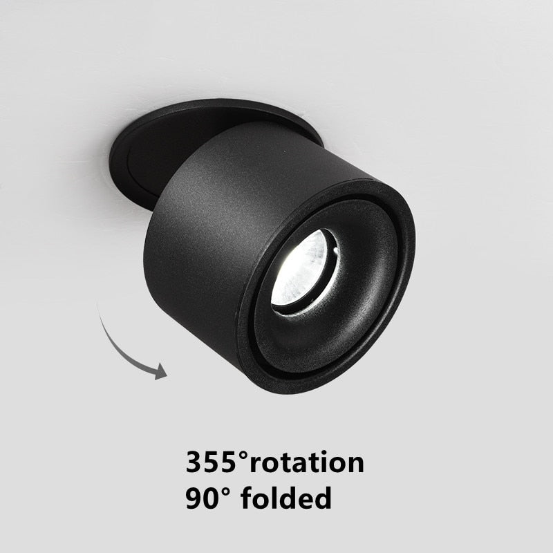 Foldable and Rotating Recessed LED Downlight 9W COB Ceiling Spot Light 12W Dimmable 110V 220V 15W Warm White For Living Room