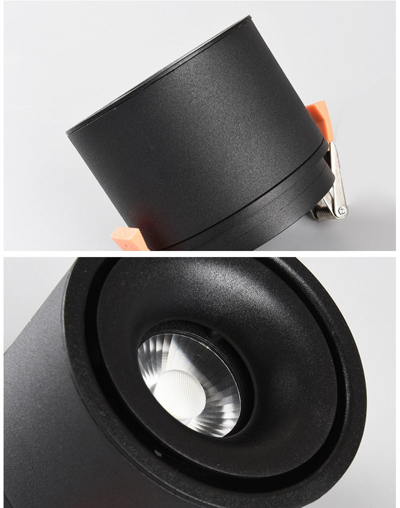 Foldable and Rotating Recessed LED Downlight 9W COB Ceiling Spot Light 12W Dimmable 110V 220V 15W Warm White For Living Room