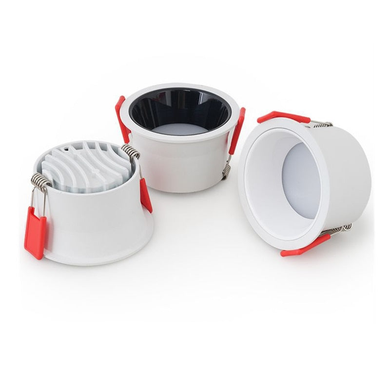 Round Anti-Glare Led SMD2835 Recessed Downlights 7w 12w 15w Dimmable 110v 220v Ceiling Lamp Spotlights for Indoor Lighting