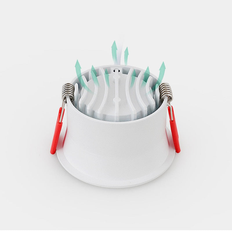 Round Anti-Glare Led SMD2835 Recessed Downlights 7w 12w 15w Dimmable 110v 220v Ceiling Lamp Spotlights for Indoor Lighting