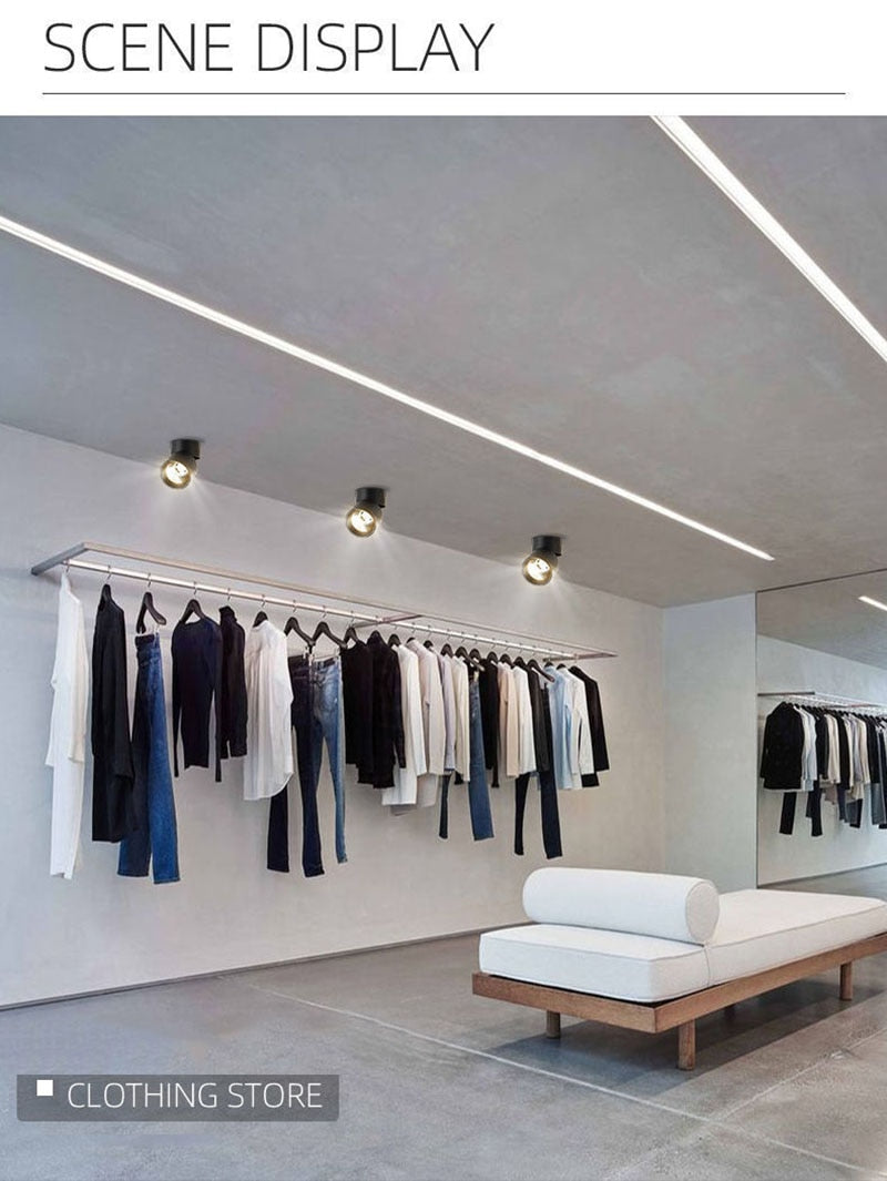 Modern Simple Black and White LED downlight Aluminum small spot led light fixture 10W 20W shop &amp;amp; store home decor ceiling light