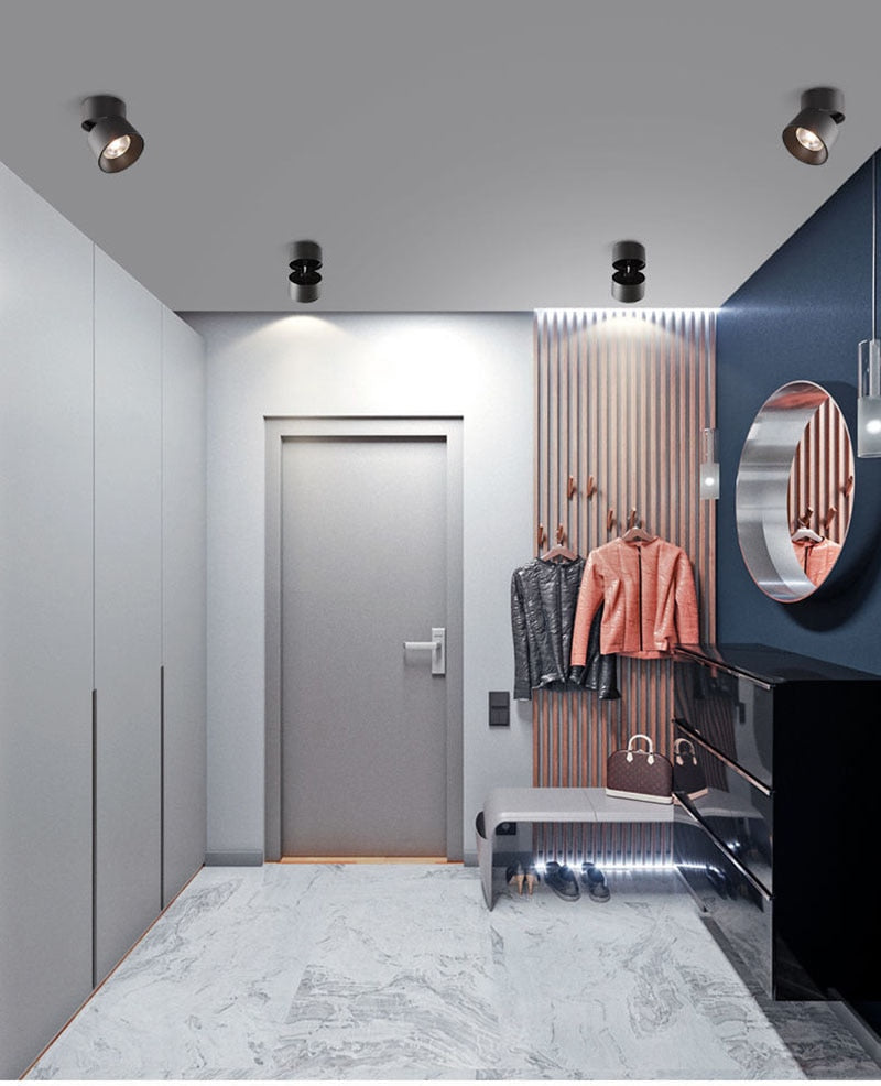 Modern Simple Black and White LED downlight Aluminum small spot led light fixture 10W 20W shop &amp;amp; store home decor ceiling light