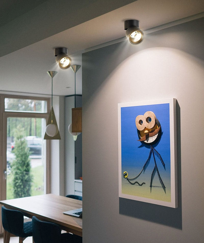 Modern Simple Black and White LED downlight Aluminum small spot led light fixture 10W 20W shop &amp;amp; store home decor ceiling light