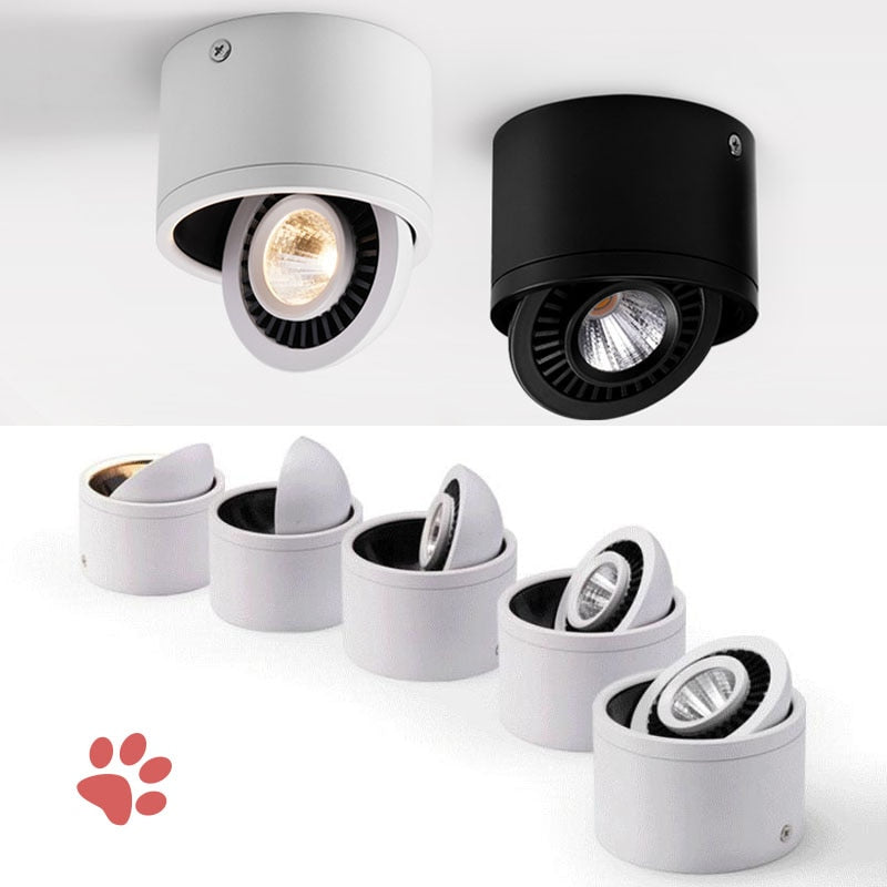 Dimmable Surface Mounted LED COB Downlight 5W/7W/9W/12W LED Lamp AC85V-265V Ceiling Spot Light with LED Driver White/Warm White