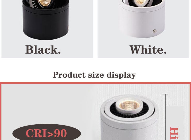 Dimmable Surface Mounted LED COB Downlight 5W/7W/9W/12W LED Lamp AC85V-265V Ceiling Spot Light with LED Driver White/Warm White