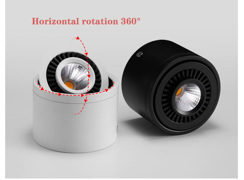 Dimmable Surface Mounted LED COB Downlight 5W/7W/9W/12W LED Lamp AC85V-265V Ceiling Spot Light with LED Driver White/Warm White