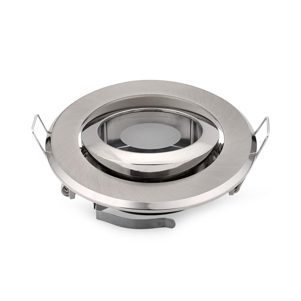 recessed LED downlight light holder spotlight down light fixture frame gu10 mr16 socket circle satin fitting