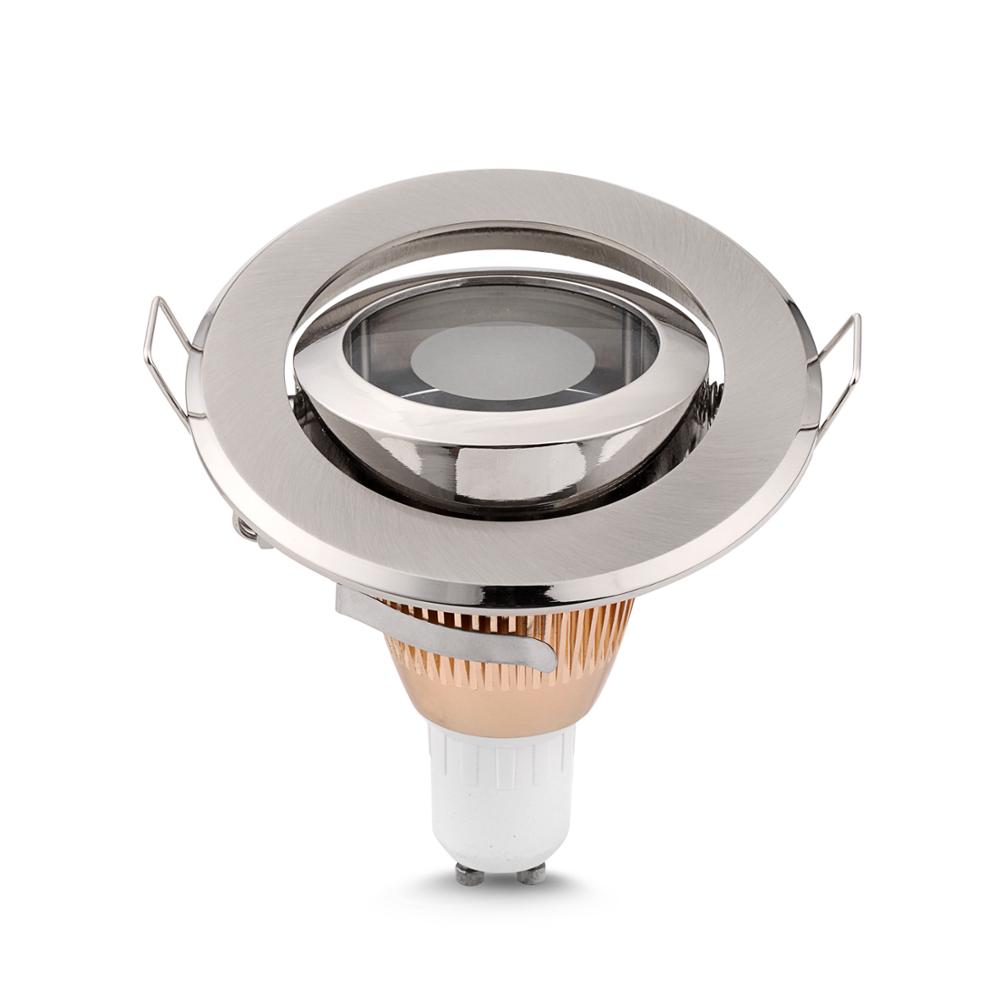 recessed LED downlight light holder spotlight down light fixture frame gu10 mr16 socket circle satin fitting