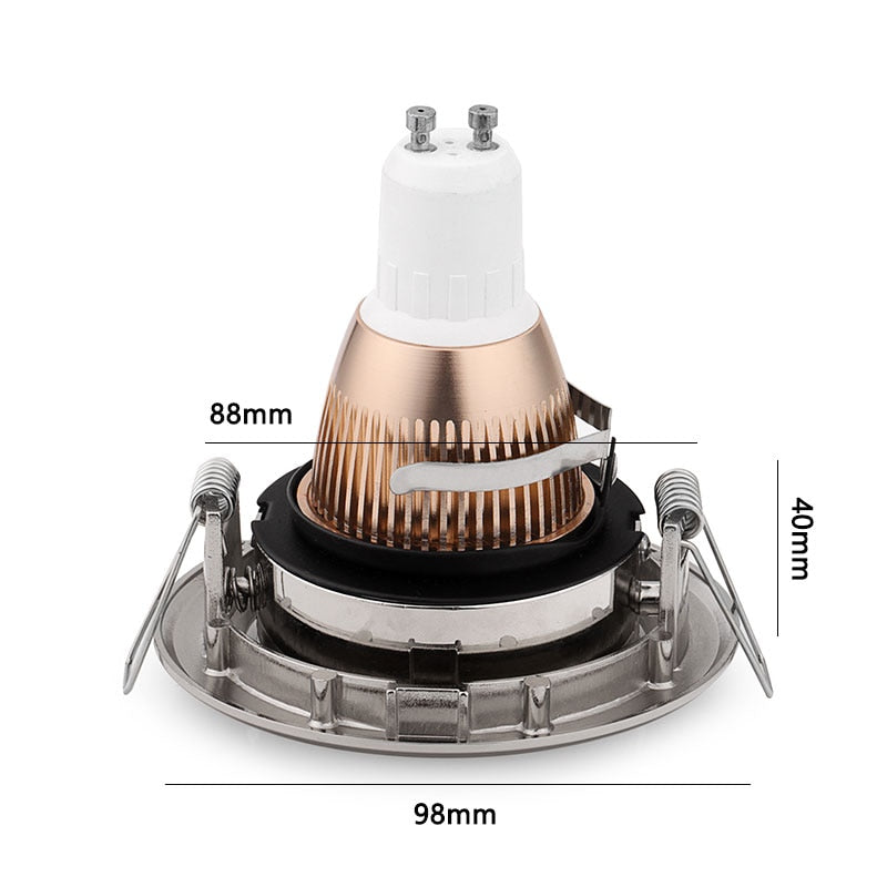 recessed LED downlight light holder spotlight down light fixture frame gu10 mr16 socket circle satin fitting