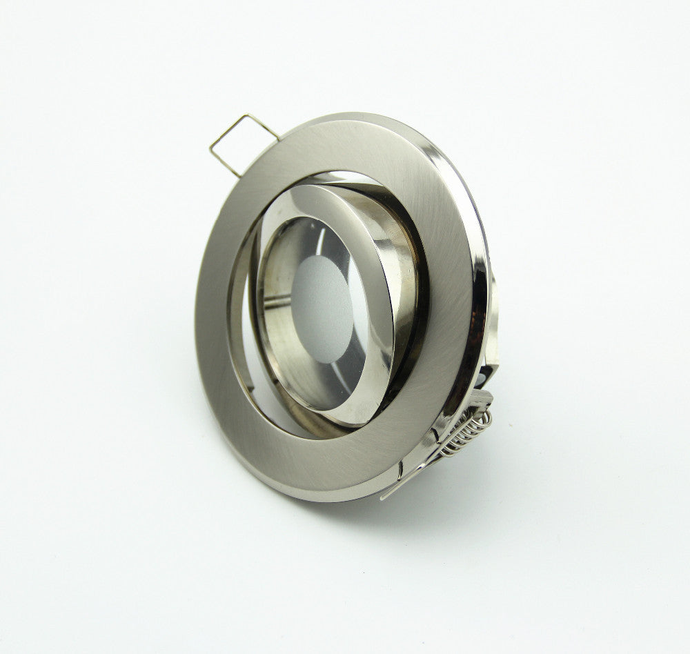 recessed LED downlight light holder spotlight down light fixture frame gu10 mr16 socket circle satin fitting