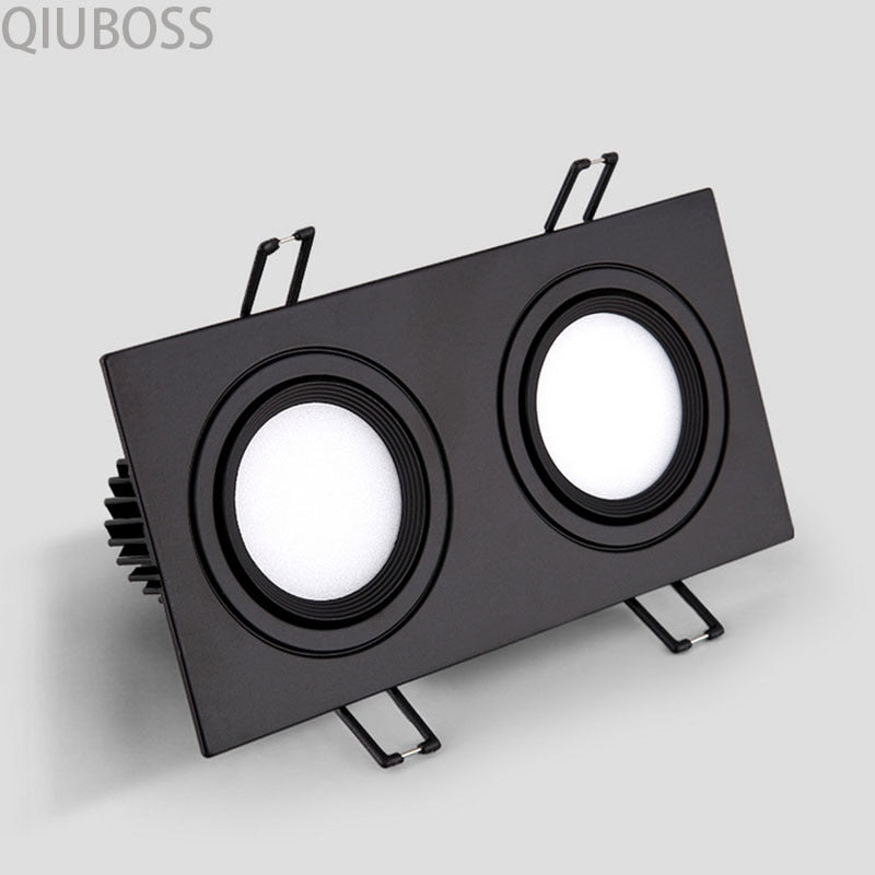 Square Dimmable LED Downlight Recessed LED Ceiling Spotlight 7W/9W/12W/14W/18W/24W AC90~260V Indoor Lighting