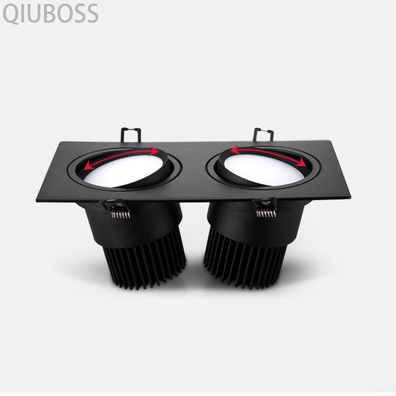 Square Dimmable LED Downlight Recessed LED Ceiling Spotlight 7W/9W/12W/14W/18W/24W AC90~260V Indoor Lighting