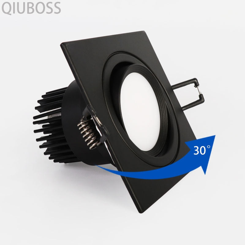 Square Dimmable LED Downlight Recessed LED Ceiling Spotlight 7W/9W/12W/14W/18W/24W AC90~260V Indoor Lighting