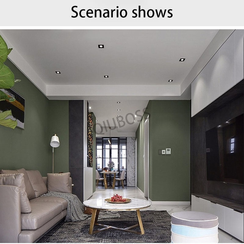 Square Dimmable LED Downlight Recessed LED Ceiling Spotlight 7W/9W/12W/14W/18W/24W AC90~260V Indoor Lighting