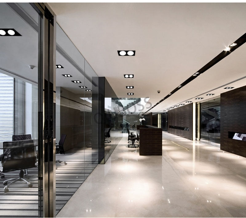 Square Dimmable LED Downlight Recessed LED Ceiling Spotlight 7W/9W/12W/14W/18W/24W AC90~260V Indoor Lighting