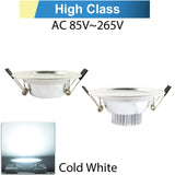 Round LED Downlight 3W 5W 9W 12W 15W 18W Silver White Ultra Thin Aluminum AC110V 220V 240V Round Recessed LED Spot Lighting