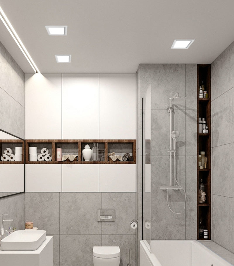 Square Dimmable Recessed LED Downlights 12W 18W 24W 30W LED Ceiling Spot Lights AC85~265V LED Panel Lights Indoor Lighting