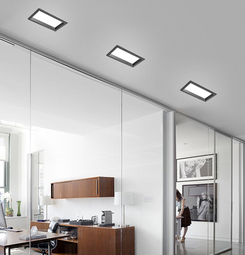 Square Dimmable Recessed LED Downlights 12W 18W 24W 30W LED Ceiling Spot Lights AC85~265V LED Panel Lights Indoor Lighting