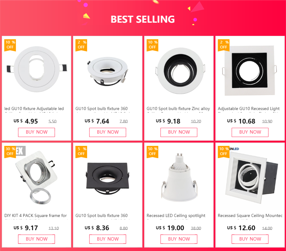 GU10 Spot bulb fixture 360 degree adjustable MR16 fitting mounting ceiling spot lights frame round downlight holder bases Fitting