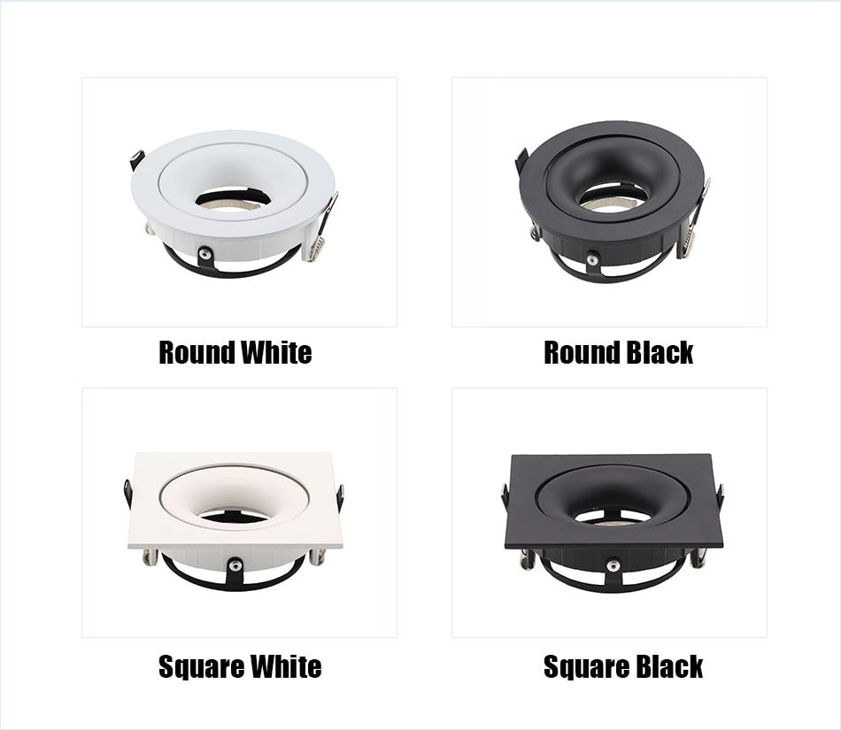 GU10 Spot bulb fixture 360 degree adjustable MR16 fitting mounting ceiling spot lights frame round downlight holder bases Fitting