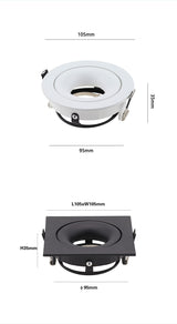 GU10 Spot bulb fixture 360 degree adjustable MR16 fitting mounting ceiling spot lights frame round downlight holder bases Fitting