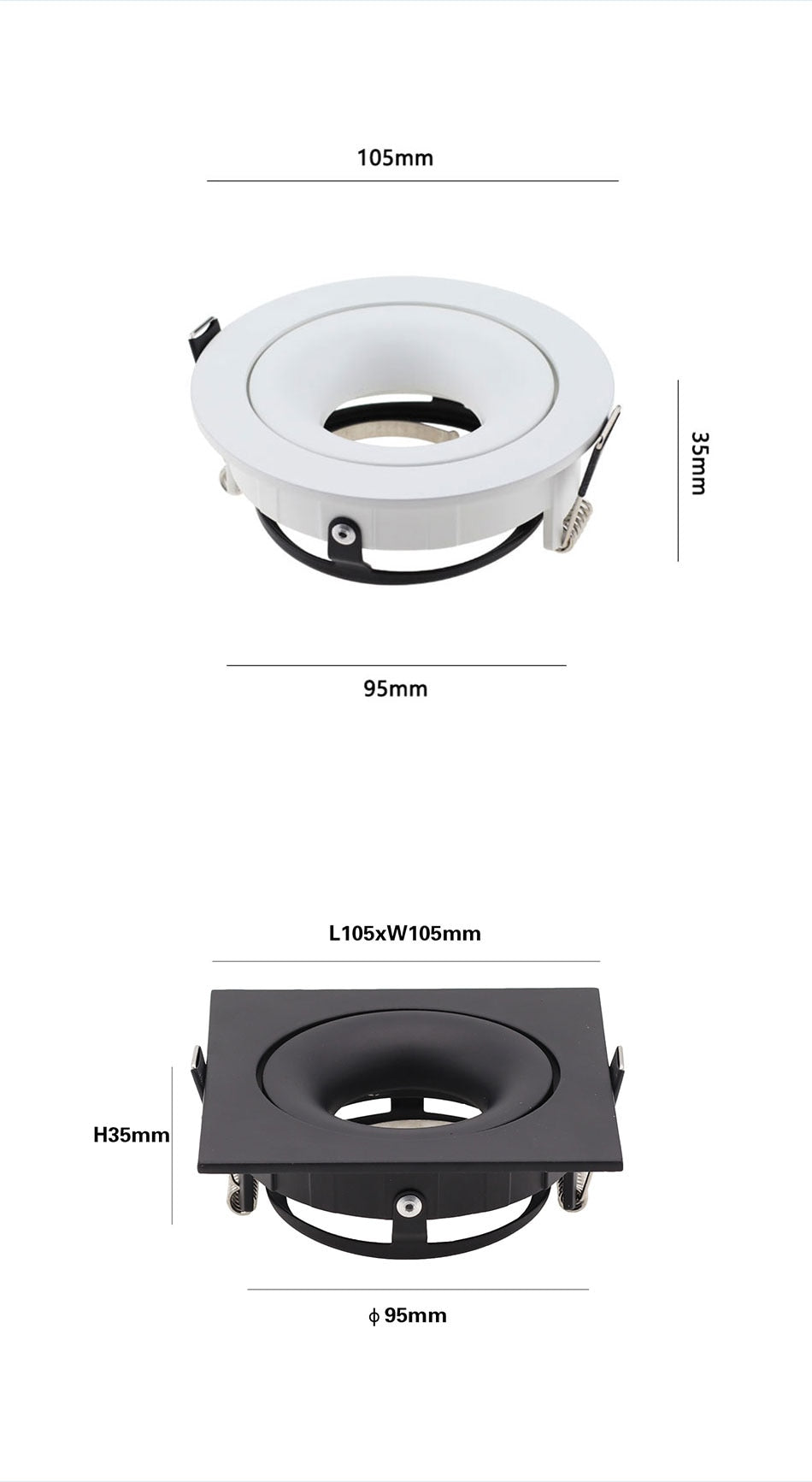 GU10 Spot bulb fixture 360 degree adjustable MR16 fitting mounting ceiling spot lights frame round downlight holder bases Fitting