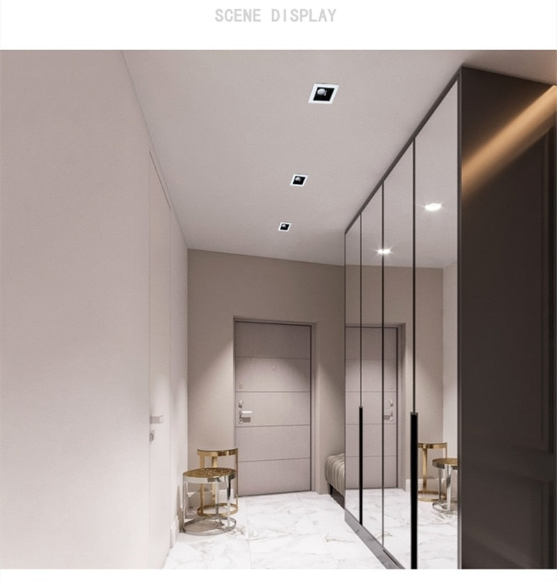 LED Linear Light COB Downlight Dimmable 10W 20W 30W 24 Degree Ceiling Spot Lights 2W 4W 6W 85-265V White Black Bathroom Lighting