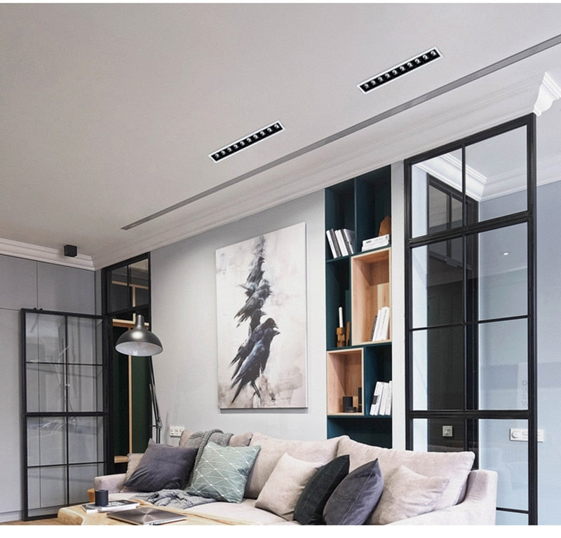 LED Linear Light COB Downlight Dimmable 10W 20W 30W 24 Degree Ceiling Spot Lights 2W 4W 6W 85-265V White Black Bathroom Lighting