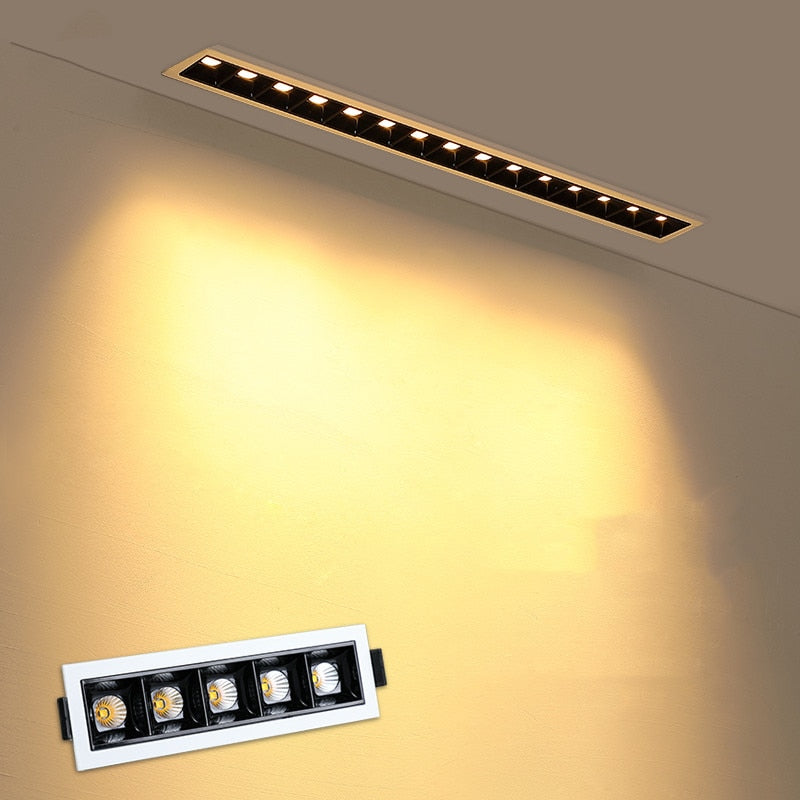 LED Linear Light COB Downlight Dimmable 10W 20W 30W 24 Degree Ceiling Spot Lights 2W 4W 6W 85-265V White Black Bathroom Lighting